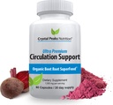 Saf Organik Arıt Kök Toz Ekstraksiyonu - Kan Circulation, Arteries ve Veins, Nitrik Çimento Üretimini Arteries. 1300 mg, 60 Veggie Capsules