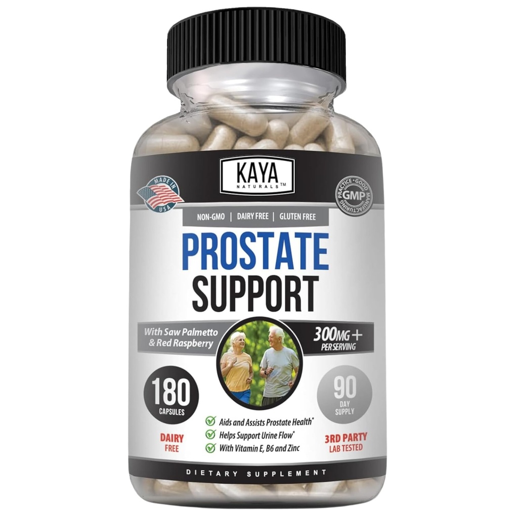 Kaya Naturals Prostate Support | Potent FB Blocker for Hair growth, Discover Sleep, Beta Blocker to Reduce Frequent Urination, Support Bladder Boşaltma & Stamina Supplement (180 Capsules)