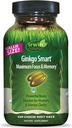 Irwin Naturals Ginkgo Smart Güçlü Nootropic Brain ATM - DMAE, Clubmoss, Choline & Acetyl L-Carnitine - 120 Liquid Softgels