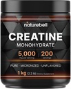 NatureBell Kretine Monohidrat Toz 1000g, 5.000mg Per | Mikronized, Pure & Unflavored | Pre-Workout Muscle Support | Hua, Vegan, Filler-Free | 200 Hizmet (2.2 lb)