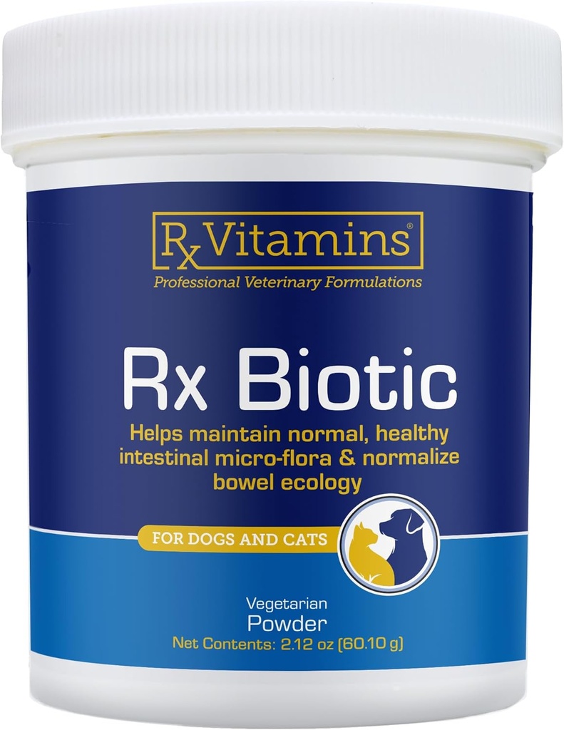 Rx Vitaminleri Rx Biotic - Köpekler ve Kediler için Probiyotik Toz - Köpekler Gut Health için Kediler ve Probiyotikler - Digestive Health için Köpek Probiyotikleri - 2.12oz