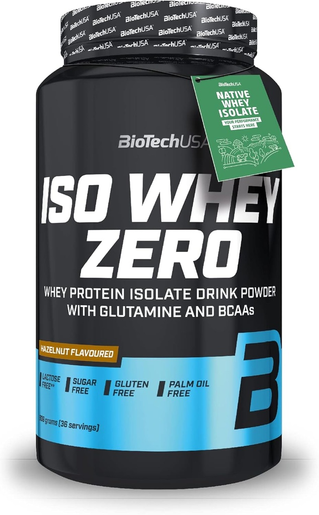 IsoWhey Zero LACTOSE Φουντουκιού 908G από την BiotechUSA