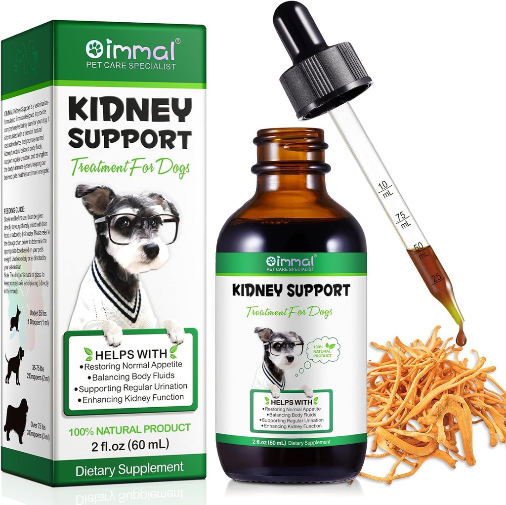 Kidney Support for Dogs,60ML,Kidney Support Supplement Treats,Supports Immune & Urinary & Kidney Health Function & Regular Urination,100% Natural Herbal Supplement