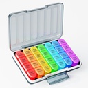 Zoksi Moisture-Proof Weekly Pill Organizer 4 Times bir gün, 7 Gün Pill Box 4X bir gün, Bir Hafta Seyahat Pill Case with 28 Portatif, Medical Container for Vitamins, Supplements or Drug