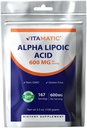 Vitamatic Pure Alfa Lipoic Acid (ALA) 600 mg Per Servis - 167 Hizmet - Non-GMO & Gluten Ücretsiz
