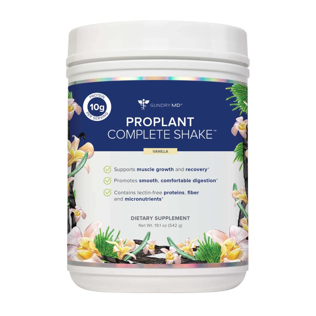 Gundry MD® Pro Plant Complete ShakeTM High-Fiber Plant proteini, 20 Hizmet (Vanilla)