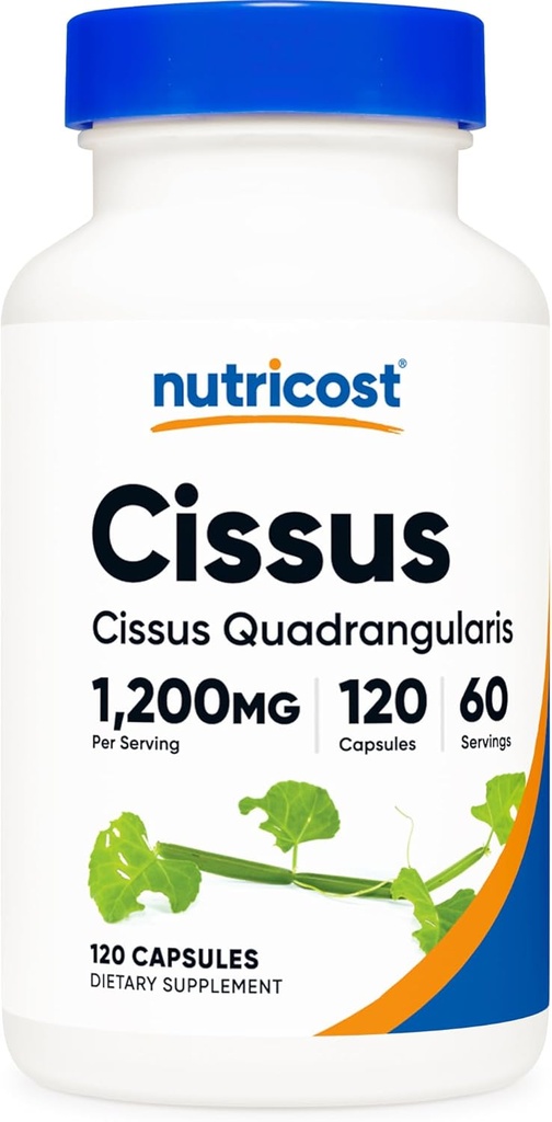 Nutricost Cissus Quadrangularis (1200 mg) 120 Capsules - 60 Hizmet, Gluten Free, Non-GMO ve Vegetarian Friendly Friendly