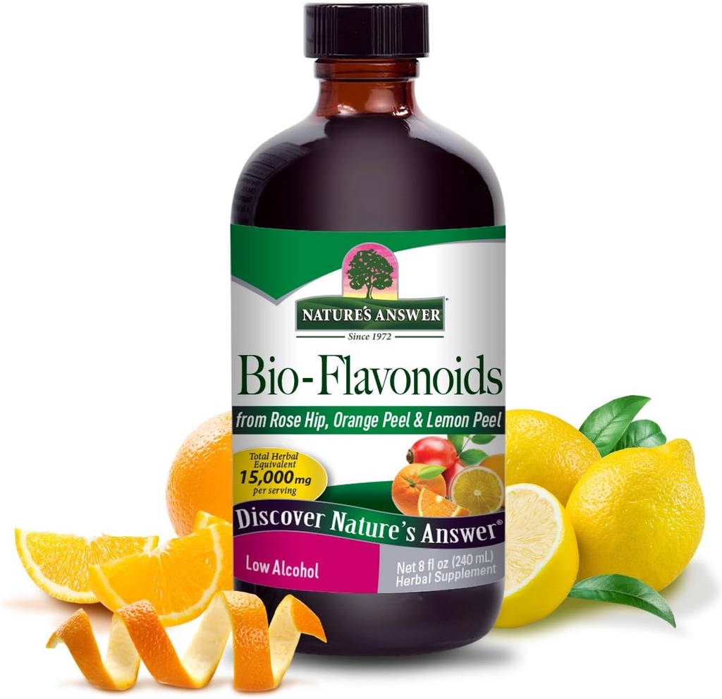 Doğanın Yanıtı Lipo Flavonoid Plus Ear Ringing Supplement, Bio-Flavonoids with Rose HIPS, Immune Support, Kosher, Organik Low Alkol, Citrus Bioflavonononoyaks, Gluten Free, Made in USA, 8 oz