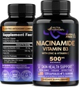 Niacinamid 500 mg - B3 Flush-free Form Niacinamid Supplement - Sağlıklı Clear Skin & Antioksi Desteği - çinko & Vitamin C - Lab Tested, Vegan & NON-GMO - ABD'de Yapıldı - 120 Capsules