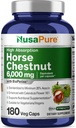 NusaPure Horse Chestnut 20:1 Ekstraksiyon, 300 mg 6.000 mg 180 Veggie Caps Non-GMO, Vegan, BioPerine, Calendula Flower