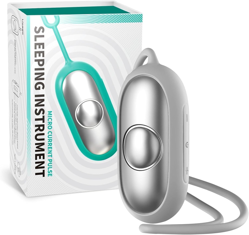 Sleep Aid Device - Sleep Instrument | Two Modes Compact Handheld Relaxation Tool for Better Sleep, Anxiety Relief, and Improve Focus, Great for Home or Travel (Silver)