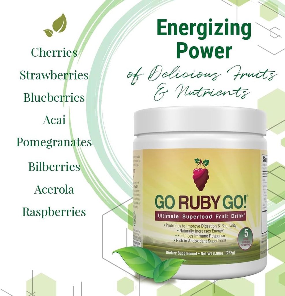 IVL - GO Ruby GO! Red Superfood Toz Suyu | 42 Antioksis Probiyotiks ve Immunity Boost (Beet Root Toz ve daha fazla Toz Supplements) | Meyve Toz & Ekstraksiyon