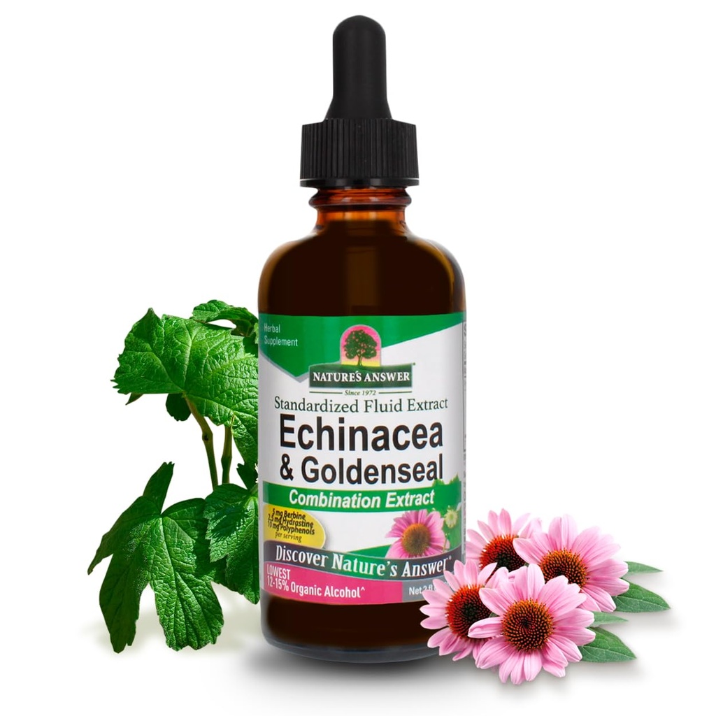 Doğanın Yanıtı Echinacea & Goldenseal ile Organik Alkol, 2Fluid Ounces