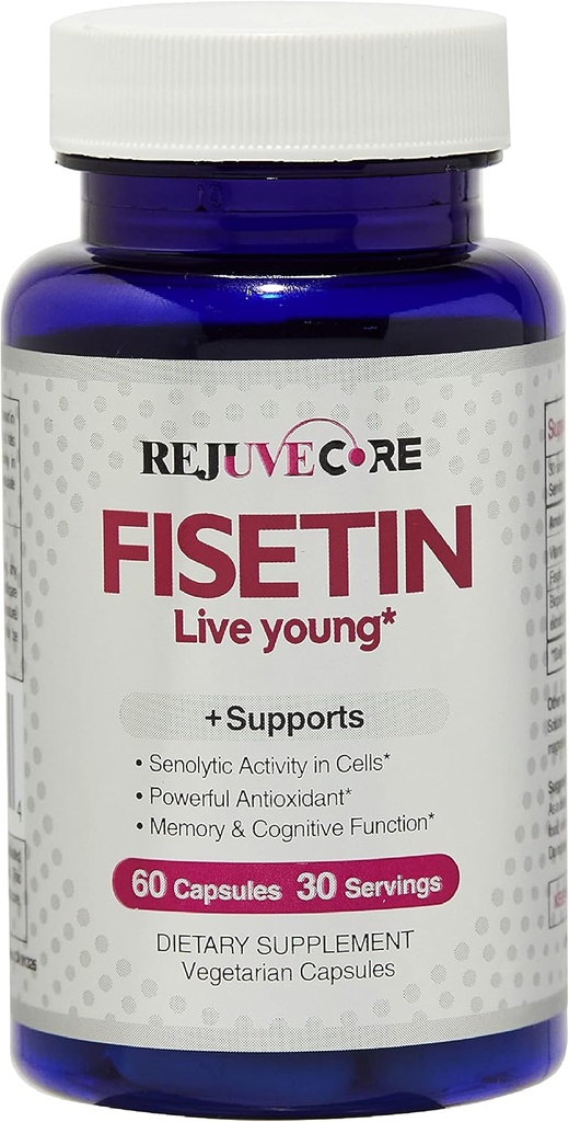 Fisetin (60 Capsules, 1 Şişe) - Temiz Ölü Hücreler. Anti-Aging Supplement.