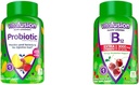 Vitafüzyon Probiyotik Gummy Supplements, Raspberry, Peach ve Mango Flavors & Ekstra Güçlü Vitamin B12 Gummy Vitamins