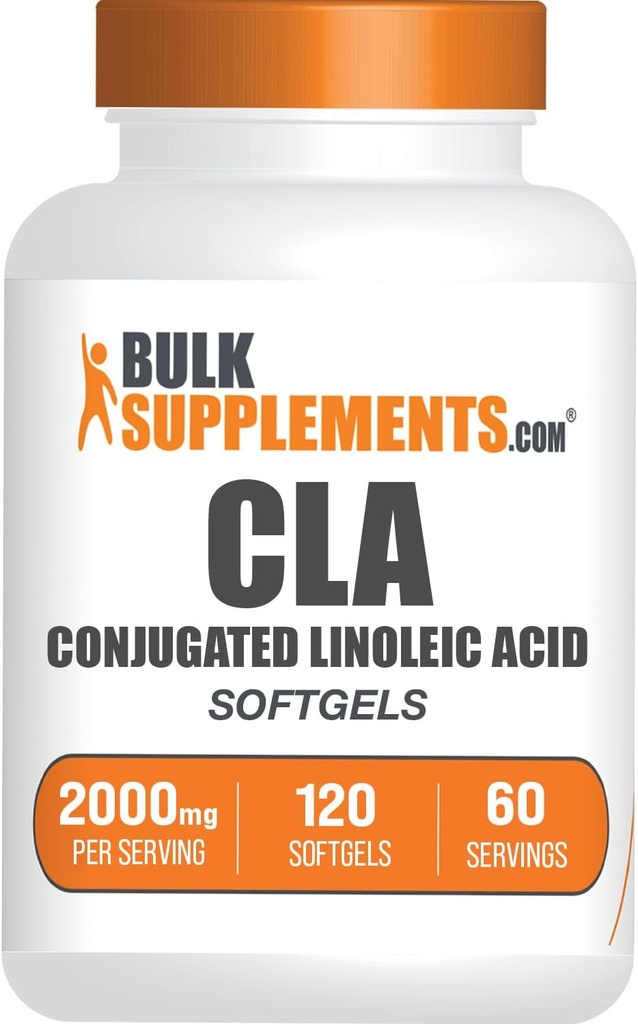 BulkSupplements.com CLA Softgels - Conjugated Linoleic Acid, CLA Συμπληρώματα - Χωρίς γλουτένη, 2 Softgels per Serving (2000mg), 120 Count (Pack of 1)