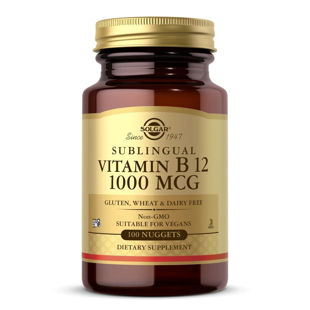 Solgar Vitamin B12 1000 mcg, 100 Nuggets - Enerji Üretimi, Kırmızı Kan Hücreleri - Sağlıklı Nervous Sistemi - Cardiovascular Sağlığı - B - Non-GMO, Gluten Free, Kosher - 100 Hizmet
