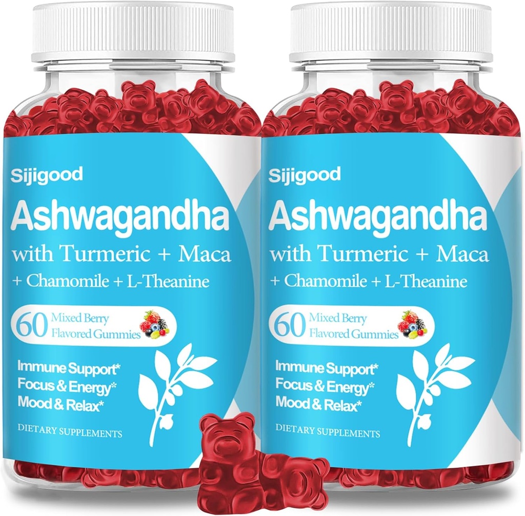 2 Pack Ashwagandha Gummies with L-theanine, Ashwa Root Supplement Gummy for Women Men, 120 karma Berry Flavored Gummies with L-theanine, Ashwa Root Supplement Gummy for Women Men, 120 karma Berry Flavored Gummies