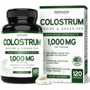 Colostrum Supplement (120 Count) 1000mg Per Serving (Bovine Colostrum Capsules from First Milking Only, Std. to Contain 20% IgG Immunoglobulins) - Grass Fed, No Fillers, Third Party Tested - USA Made