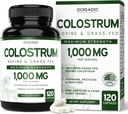 Colostrum Supplement (120 Kont) 1000 mg Oda başına (Bovine Colostrum Capsules from First Milking Only, Std. to Contain %20 IgG Immunoglobulins) - Grass Fed, No Fillers, Üçüncü Parti Test Edildi - ABD Made