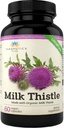 Organik Süt Butle | GMO 2000 mg 4X Yoğun Vegan Daily Supplement w/Silymarin Tohumu Canlı Destek, Detox ve Cleanse - 60 Veggie Capsules