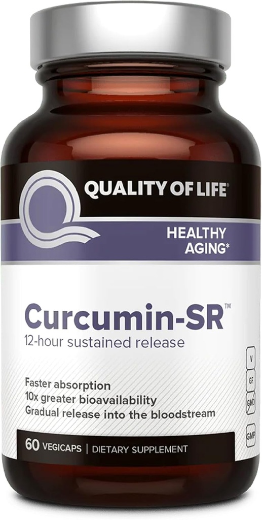 Ποιότητα ζωής Curcumin-SR - Υγιής γήρανση, Υποστήριξη φλεγμονής - 60 Vegicaps