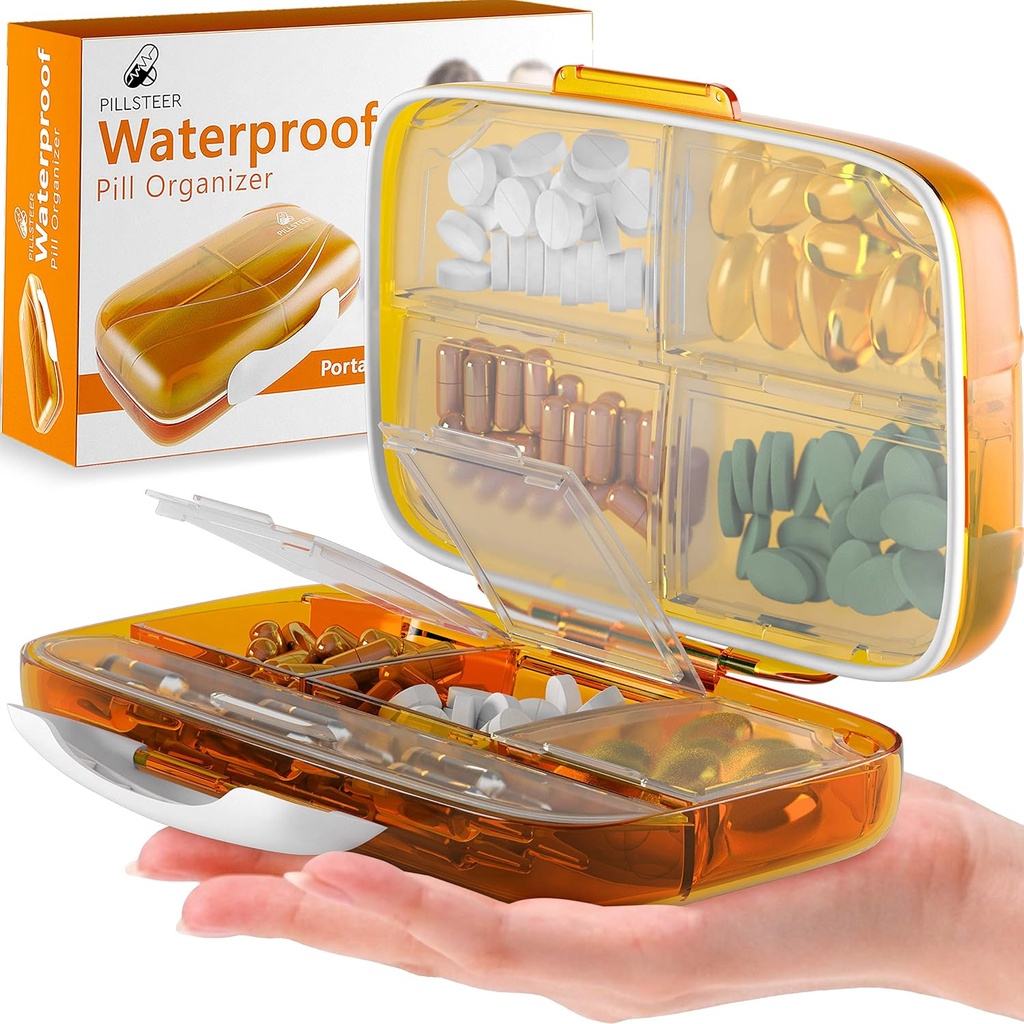 Seyahat Pill Organizer Tıp Kaplaması - Moisture-Proof Pill Kutuları ve Organize - Fabrika Vitamini Konteyner Sahibi - İlaç ve Supplements için 8 Büyük Karşılaştırma