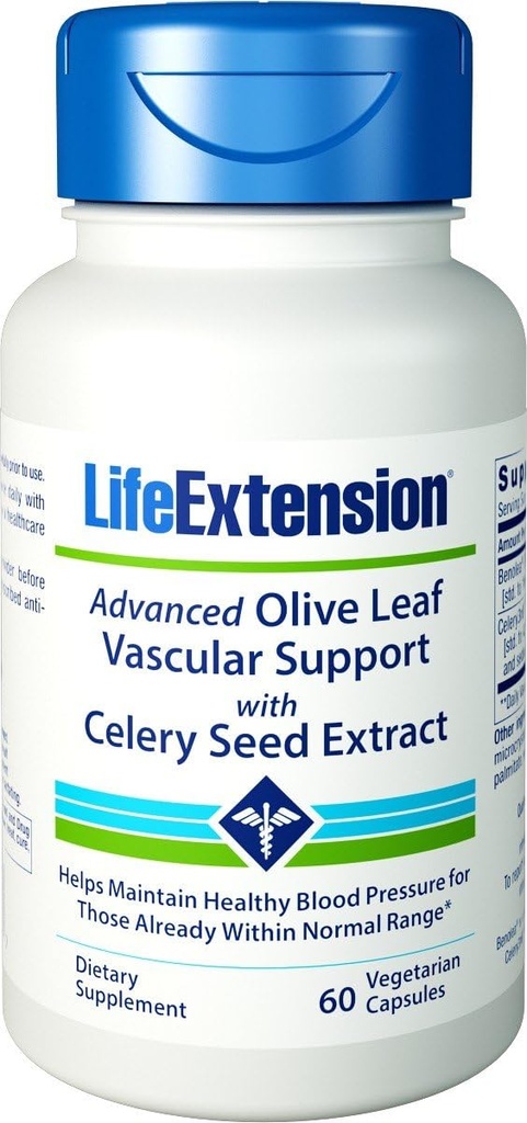 Advanced Olive Leaf Vascular Celery Seed Extract ile Destek 60 Vegetarian Capsules-Pack-3