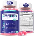 2 Συσκευασία - Νικοτιναμίδη 500mg Gummies, NAD+ συμπλήρωμα για γυναίκες και άνδρες w/ Collagen Peptides, (Flush Free Niacin) Βιταμίνη Β3 Νιακιναμίδη για την καταπολέμηση της γήρανσης, NAD+ Επίπεδα, μακροζωία, εστίαση & εγκέφαλος, ζάχαρη δωρεάν