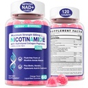 2 Pack - Nicotinamid 500 mg Gummies, NAD+ Supplement for Women & Men w/ Collagen,, (Flush Free Niacin) B3 Niacinamid Anti-Aging için, NAD+ Supplement, Seviyeler, Longevity, Focus & Brain, Sugar Free