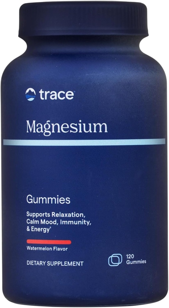 Trace Minerals Magnezyum Gummies - Bir Calm Mindset Destek - Çocuklar ve Yetişkinler için Magnezyum Chewables - Bone, Digestion, Heart Health & Immune Support - Watermelon Flavor - 120 Kont (120 Hizmet)