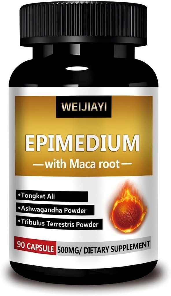 Epimedium Erkek Cinsel Fonksiyonları Geliştirebilir - Süper Epimedi, hizmet başına 500 miligram içeren, Dongge Ali, Saw Palm, BTC ve Black maca Root'dan alıntılarla bir araya...