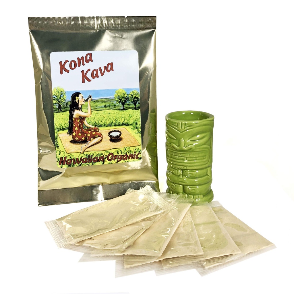 Kona Kava Instant %30 Kavalactone Kava Drink Singles - Tropikal - 6 Pack