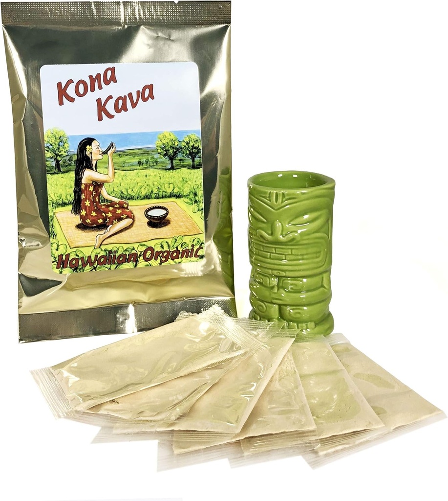 Kona Kava Instant %30 Kavalactone Kava Drink Singles - Tropikal - 6 Pack