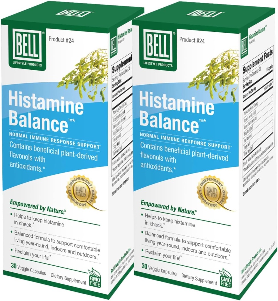 Bell Histamine Balance - Natural Supplement, Optimizing Immune Response & Useing Health Respiration Comfort - Benzersiz Mix, 60 Veggie Caps