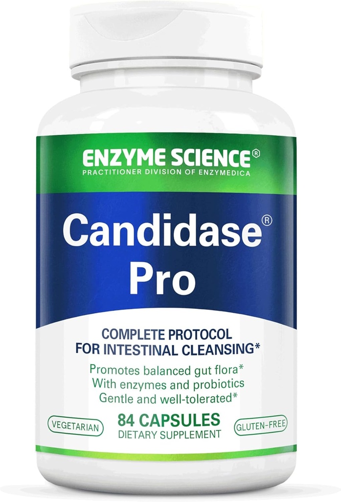Enzyme Bilimi Candidase Pro - Candida Cleanse ve Detox Destek for Women and for Men - Gut Health - Enzimas Digestivas - 84 Capsules