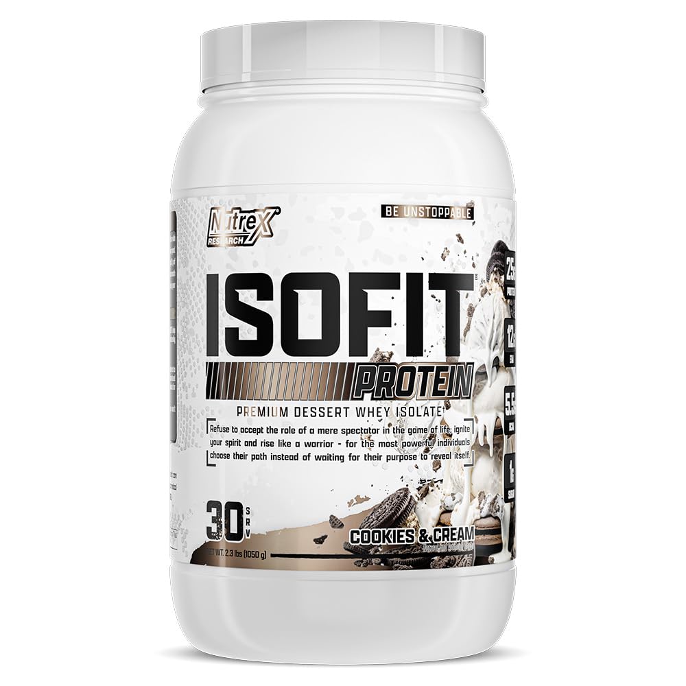 Nutrex Research IsoFit Whey protein Tozu %100 Whey proteini Isolate (30 Hizmetler ( 1), Çerezler ve Krem)