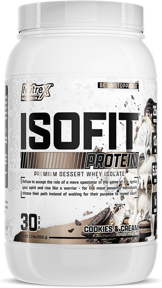 Nutrex Research IsoFit Whey protein Tozu %100 Whey proteini Isolate (30 Hizmetler ( 1), Çerezler ve Krem)
