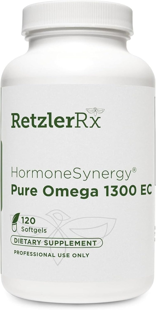 HormonSynergy Omega 1300 EC Fish Oil Softgels - High-Strength Omega 3 Supplement withBoostd Abors - IFOS  Valided, Enteric Above, 600 mg EPA, 260 mg DHA - 120 Kont