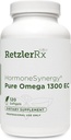 HormonSynergy Omega 1300 EC Fish Oil Softgels - High-Strength Omega 3 Supplement withBoostd Abors - IFOS  Valided, Enteric Above, 600 mg EPA, 260 mg DHA - 120 Kont