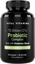 Vital Vitamins Probiotic Complex for Men & Women - 70 δισεκατομμύρια CFU - Made with Prebiotic Blend - Digestive, Gut Health, & Immune Support - Ισχυρό μείγμα 10 Strains - 30 κάψουλες