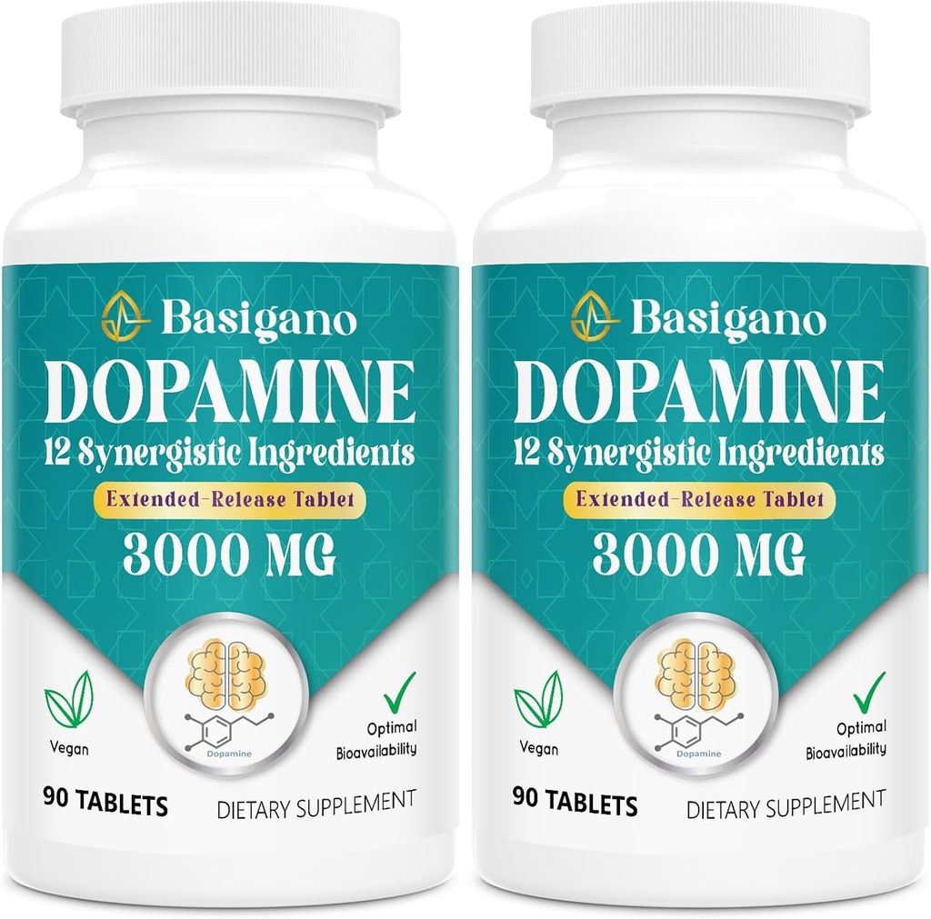Doğal Dopamine Supplement - Gluten-Free - 90 Tabletler (Pack of 2)