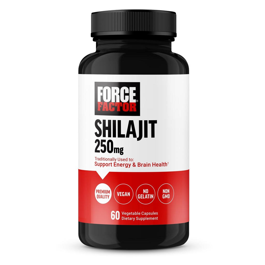 Kuvvet Faktörü Shilajit Supplement, Erkekler ve Kadınlar Enerji ve Beyin Sağlığını Desteklemek için Shilajit Pure Natural, Premium Quality, Vegan, Non-GMO, 60 Capsules