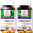 Natural Sleep Aid & Immunity Boost | 10 Organik Herbs | Valerian Root ile, Immune Support with Echinacea & Vitamin C | 1350 mg of Herbs per Service | Sana Herbal