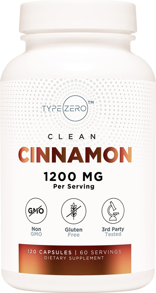 Tip Zero Ceylon Cinnamon Capsules (1200 mg | 120 Capsules) - Doğal, Non-GMO, Gluten Free, Organik Cinnamon Bark Supplement