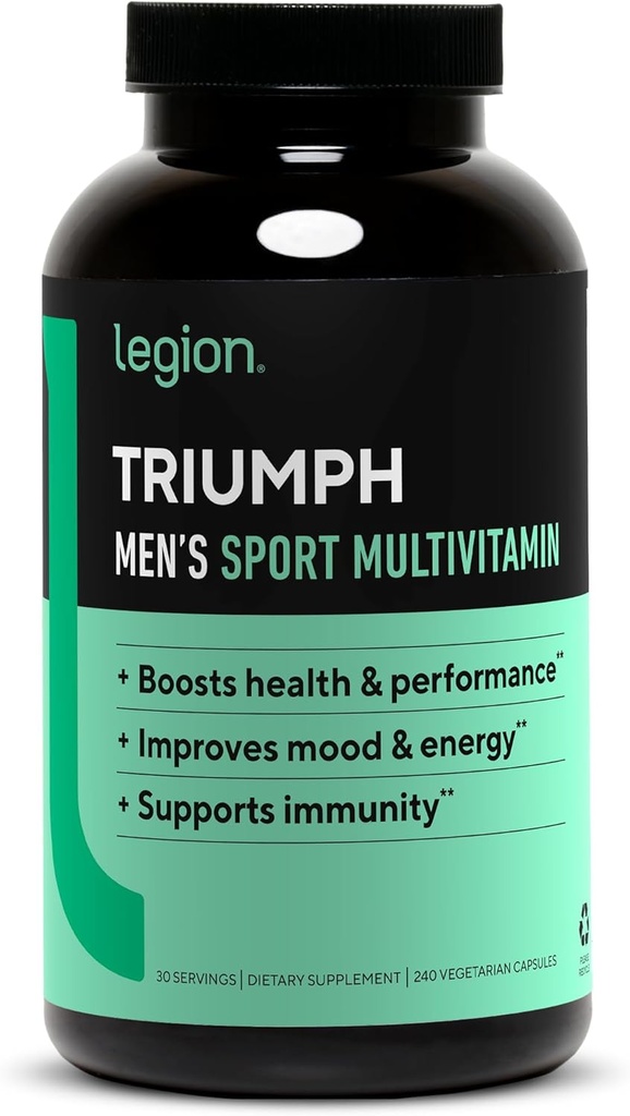 LEGION Triumph Men's Sport Vitamini - Erkekler için Günlük Vitaminler Sağlığı ve Performansı artırmak için - Erkeklerin 21 Vitamin ve Mineralleri ile Çokvitamin - 30 Hizmet