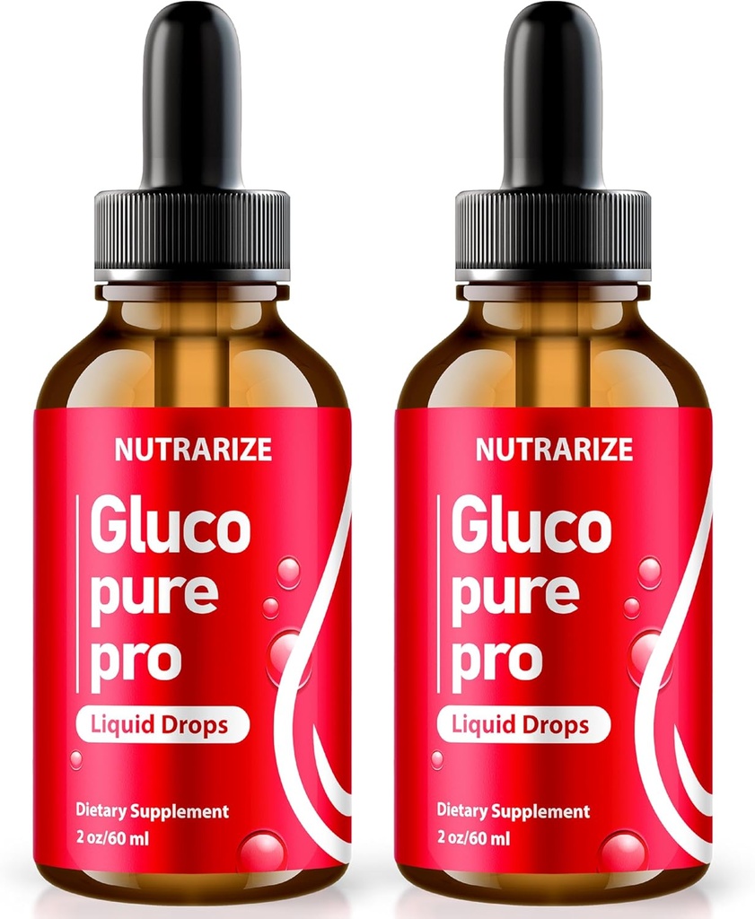 NutraRize (Pack of 2 Gluco Pure Pro Drops, Επίσημη Formula to Support Healthy and Stable Levels, Premium συμπλήρωμα αίματος για τη συνολική υγεία και ευεξία, Gotos Review (60 Servings)