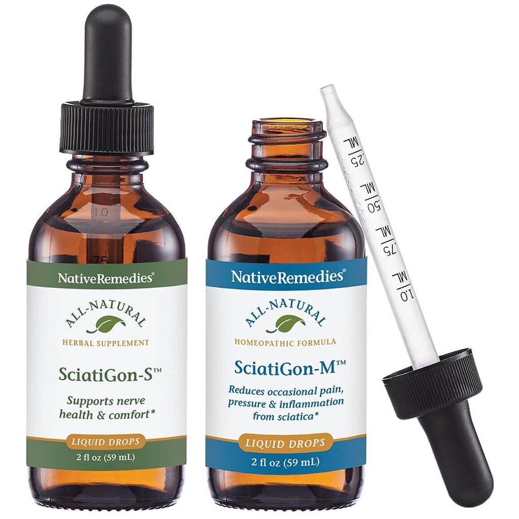 Native Remedies Complete Sciatigon ComboPack - Όλα τα φυσικά φυτικά συμπλήρωμα βοηθά στη μείωση της πίεσης για το Sciatic Nerve και φυσικό ομοιοπαθητικό Remedy μειώνει τον πόνο, το στράγγιγμα και τη Numbness