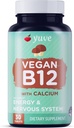 Yuve Vegan B12, en fazla Absorbption - Active Energy & Central Nervous System Support - 1000 Live, Non-GMO, Gluten-Free, Sugar-Free - 30 Tabs