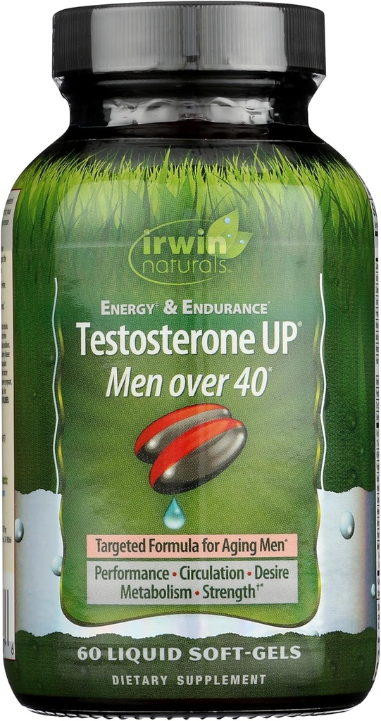 Irwin Naturals Energy '&' Endurance testosteron Up Men Over 40 60 Sgels